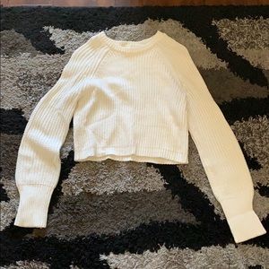 american apparel white cable knit sweater
